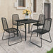 Set mobilier de grădină, 5 piese, negru, ratan PVC - WALTI WALTI