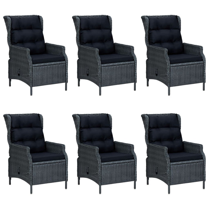Set mobilier exterior cu perne, 7 piese, gri închis, poliratan - WALTI WALTI