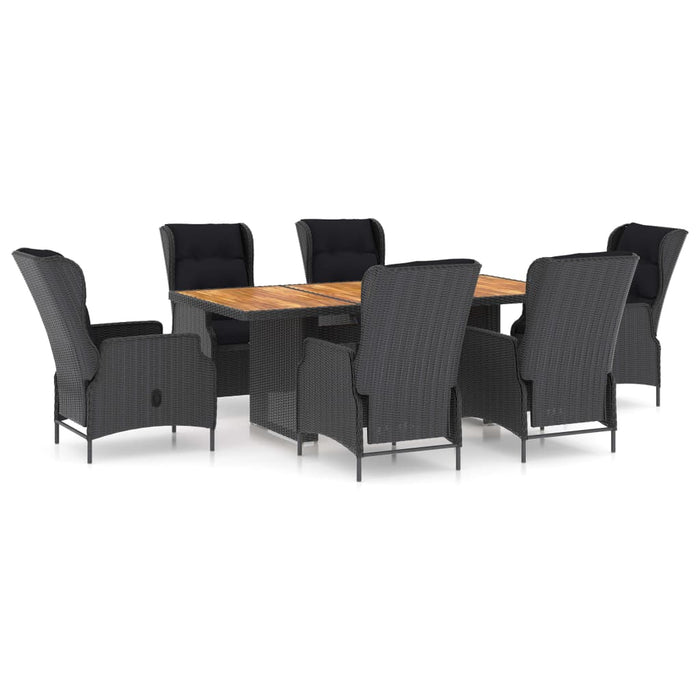 Set mobilier exterior cu perne, 7 piese, gri închis, poliratan - WALTI WALTI