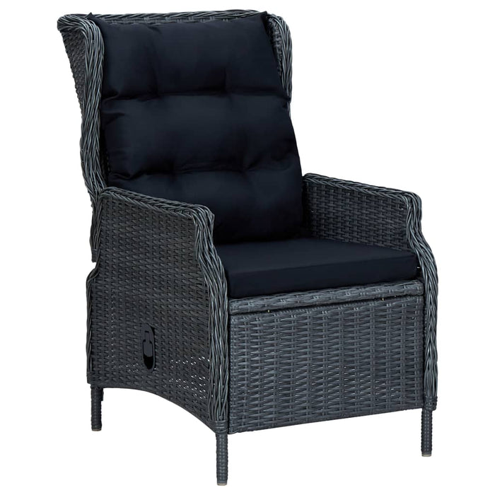 Set mobilier exterior cu perne, 7 piese, gri închis, poliratan - WALTI WALTI