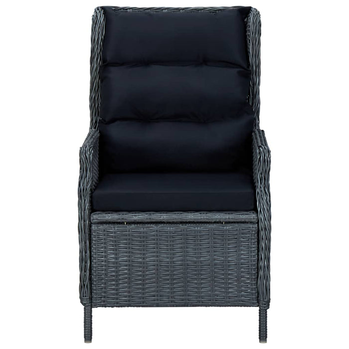 Set mobilier exterior cu perne, 7 piese, gri închis, poliratan - WALTI WALTI