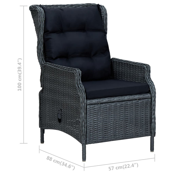 Set mobilier exterior cu perne, 7 piese, gri închis, poliratan - WALTI WALTI
