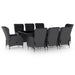 Set mobilier exterior cu perne, 9 piese, gri închis, poliratan - WALTI WALTI