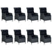 Set mobilier exterior cu perne, 9 piese, gri închis, poliratan - WALTI WALTI