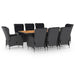 Set mobilier exterior cu perne, 9 piese, gri închis, poliratan - WALTI WALTI