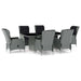 Set mobilier exterior cu perne, 7 piese, gri deschis, poliratan - WALTI WALTI