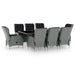 Set mobilier de exterior cu perne 9 piese gri deschis poliratan - WALTI WALTI
