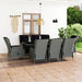Set mobilier de exterior cu perne 9 piese gri deschis poliratan - WALTI WALTI
