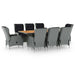 Set mobilier de exterior cu perne 9 piese gri deschis poliratan - WALTI WALTI