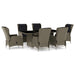 Set mobilier de exterior cu perne, 7 piese, maro, poliratan - WALTI WALTI