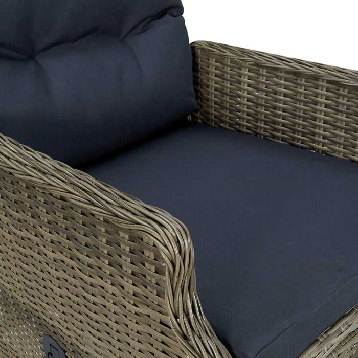 Set mobilier de exterior cu perne, 7 piese, maro, poliratan - WALTI WALTI