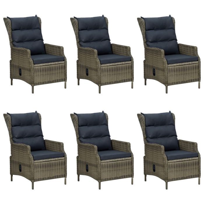 Set mobilier de exterior cu perne, 7 piese, maro, poliratan WALTI