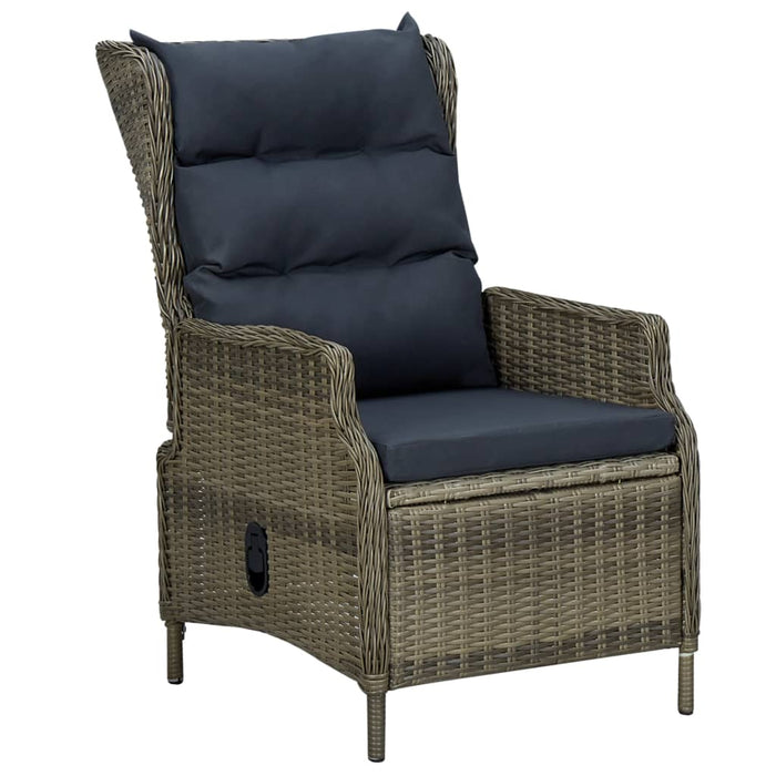 Set mobilier de exterior cu perne, 7 piese, maro, poliratan WALTI