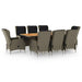 Set mobilier de exterior cu perne, 9 piese, maro, poliratan - WALTI WALTI