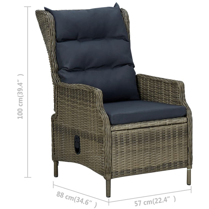 Set mobilier de exterior cu perne, 9 piese, maro, poliratan - WALTI WALTI