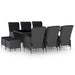 Set mobilier exterior cu perne, 9 piese, gri închis, poliratan - WALTI WALTI