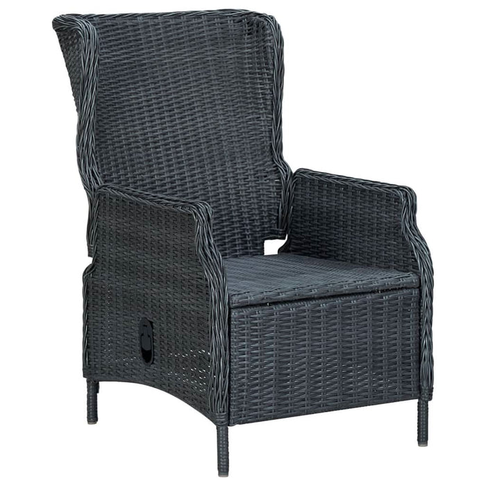 Set mobilier exterior cu perne, 9 piese, gri închis, poliratan - WALTI WALTI