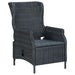 Set mobilier exterior cu perne, 9 piese, gri închis, poliratan - WALTI WALTI