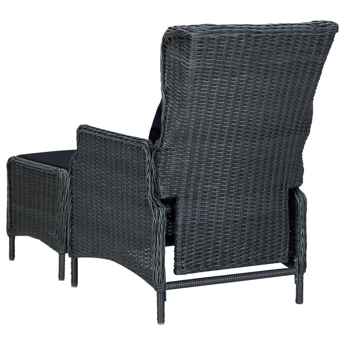 Set mobilier exterior cu perne, 9 piese, gri închis, poliratan - WALTI WALTI