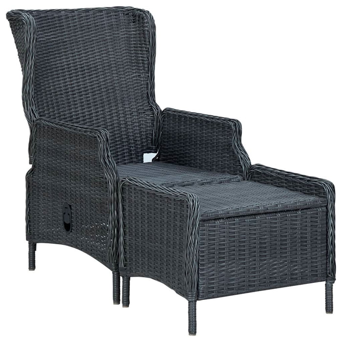 Set mobilier exterior cu perne, 9 piese, gri închis, poliratan - WALTI WALTI