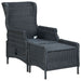 Set mobilier exterior cu perne, 9 piese, gri închis, poliratan - WALTI WALTI
