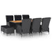 Set mobilier exterior cu perne, 9 piese, gri închis, poliratan - WALTI WALTI