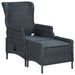 Set mobilier exterior cu perne, 9 piese, gri închis, poliratan - WALTI WALTI
