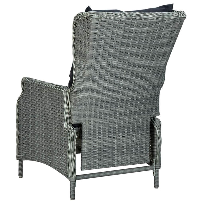 Set mobilier exterior cu perne, 9 piese, gri deschis, poliratan - WALTI WALTI
