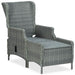 Set mobilier exterior cu perne, 9 piese, gri deschis, poliratan - WALTI WALTI