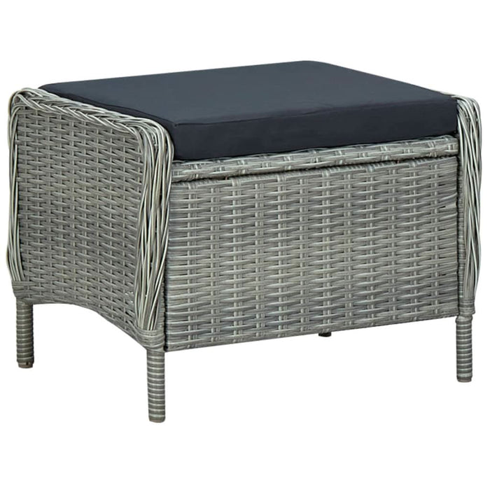 Set mobilier exterior cu perne, 9 piese, gri deschis, poliratan - WALTI WALTI