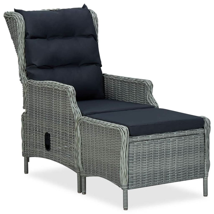 Set mobilier exterior cu perne, 9 piese, gri deschis, poliratan - WALTI WALTI