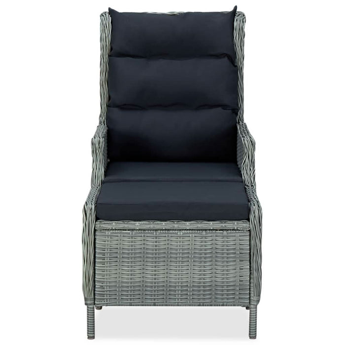 Set mobilier exterior cu perne, 9 piese, gri deschis, poliratan - WALTI WALTI