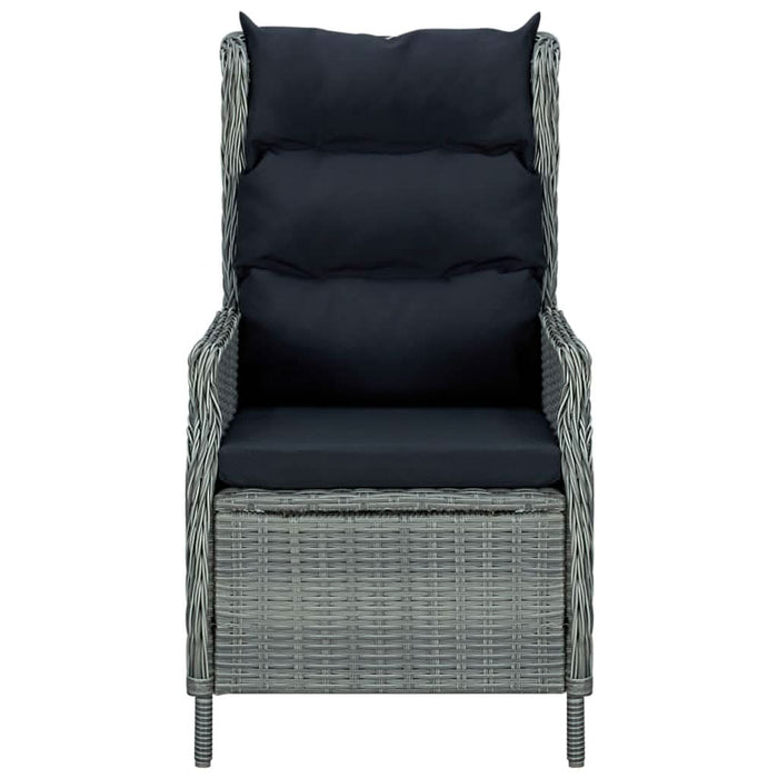 Set mobilier exterior cu perne, 9 piese, gri deschis, poliratan - WALTI WALTI