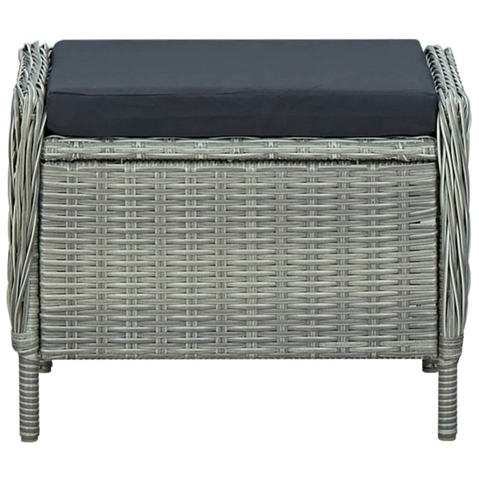 Set mobilier exterior cu perne, 9 piese, gri deschis, poliratan - WALTI WALTI