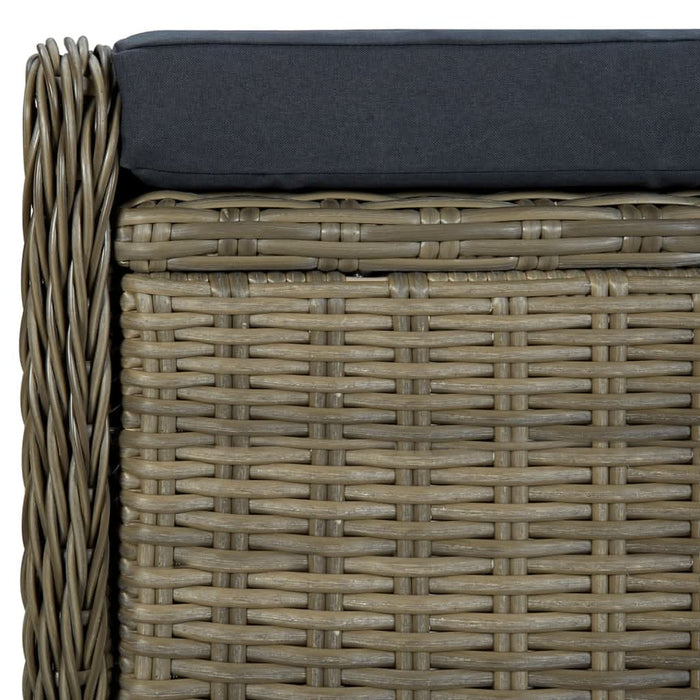 Set mobilier de exterior cu perne, 9 piese, maro, poliratan - WALTI WALTI