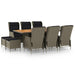 Set mobilier de exterior cu perne, 9 piese, maro, poliratan - WALTI WALTI