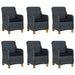 Set mobilier exterior cu perne, 7 piese, gri închis, poliratan - WALTI WALTI