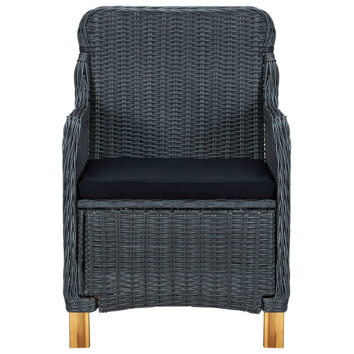 Set mobilier exterior cu perne, 7 piese, gri închis, poliratan - WALTI WALTI