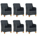 Set mobilier exterior cu perne, 7 piese, gri închis, poliratan - WALTI WALTI
