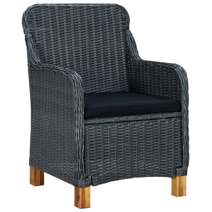 Set mobilier exterior cu perne, 7 piese, gri închis, poliratan - WALTI WALTI