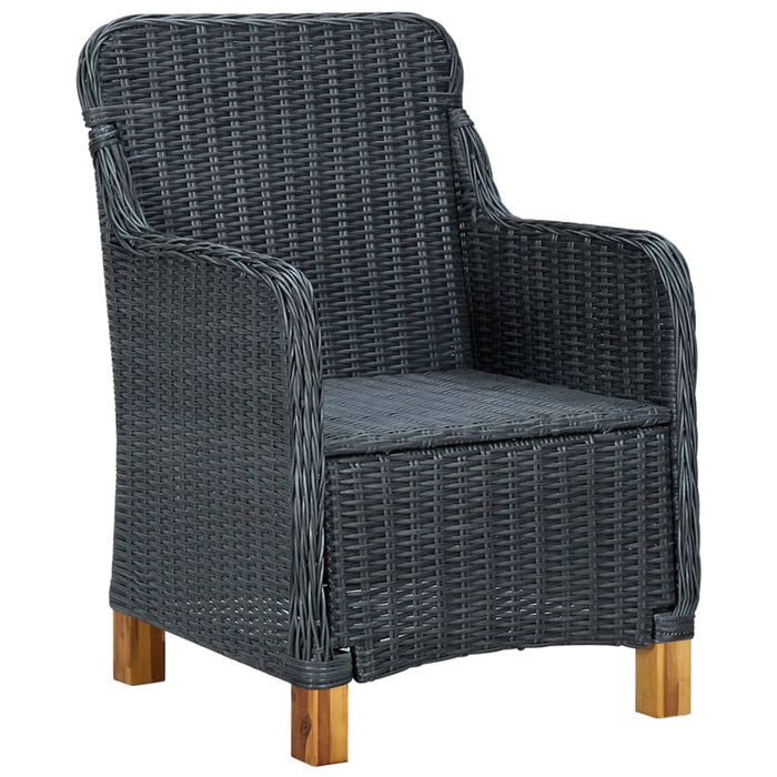 Set mobilier exterior cu perne, 7 piese, gri închis, poliratan - WALTI WALTI