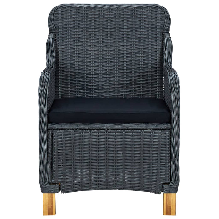 Set mobilier exterior cu perne, 7 piese, gri închis, poliratan - WALTI WALTI