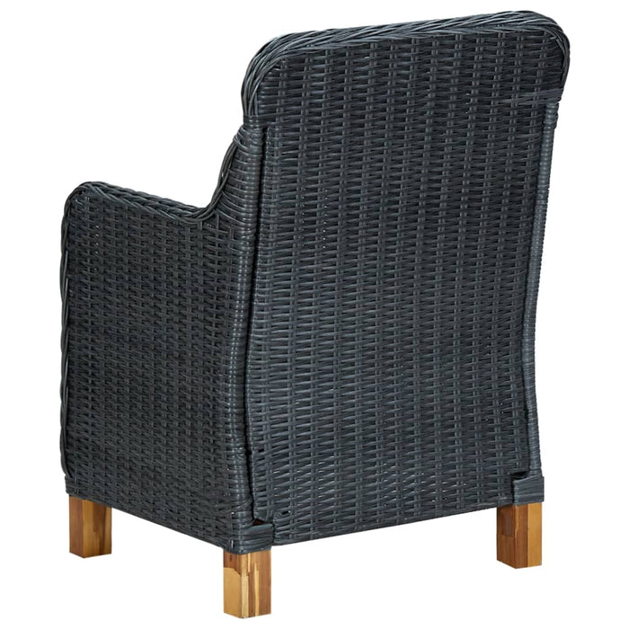 Set mobilier exterior cu perne, 7 piese, gri închis, poliratan - WALTI WALTI