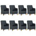 Set mobilier exterior cu perne, 9 piese, gri închis, poliratan - WALTI WALTI