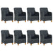 Set mobilier exterior cu perne, 9 piese, gri închis, poliratan - WALTI WALTI