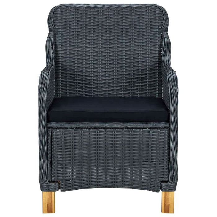 Set mobilier exterior cu perne, 9 piese, gri închis, poliratan - WALTI WALTI