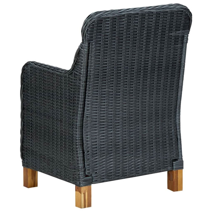 Set mobilier exterior cu perne, 9 piese, gri închis, poliratan - WALTI WALTI