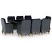 Set mobilier exterior cu perne, 9 piese, gri închis, poliratan - WALTI WALTI