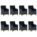 Set mobilier exterior cu perne, 9 piese, gri închis, poliratan - WALTI WALTI