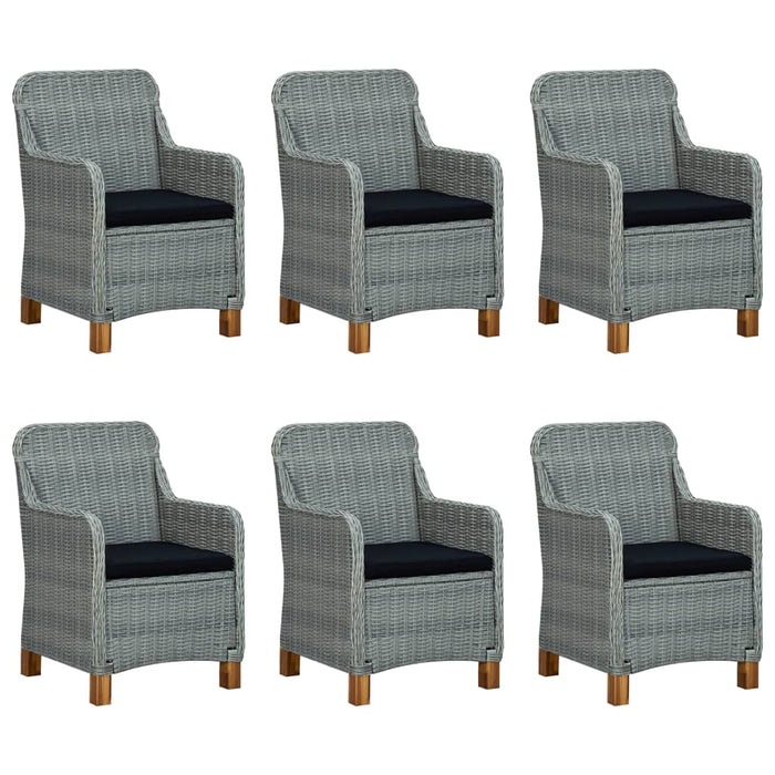 Set mobilier de exterior cu perne,7 piese,gri deschis,poliratan - WALTI WALTI